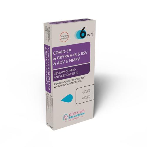 Zdjęcie produktu - Domowe Laboratorium Test COVID-19 & Grypa A+B & RSV & ADV & HMPV 6 w 1 