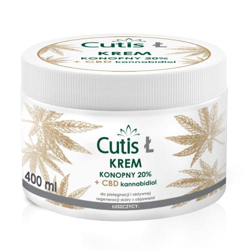 Zdjęcie produktu - CUTIS Ł ŁUSZCZYCA Krem konopny 20% + CBD, 400ml