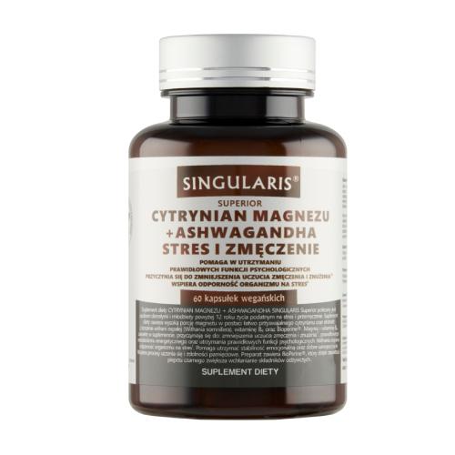 Zdjęcie produktu - SINGULARIS Superior cytrynian magnezu + ashwagandha, 60kaps.