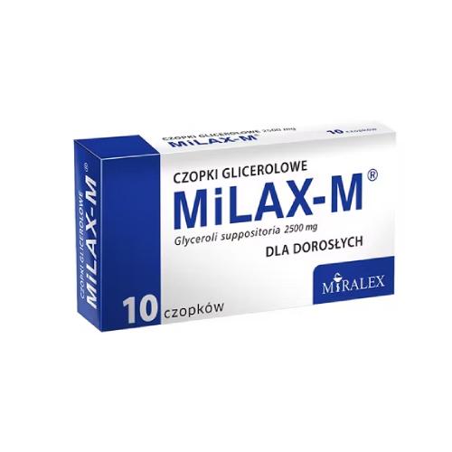 Zdjęcie produktu - MILAX-M Czopki glicerolowe dla dorosłych 2,5 g, 10 sztuk