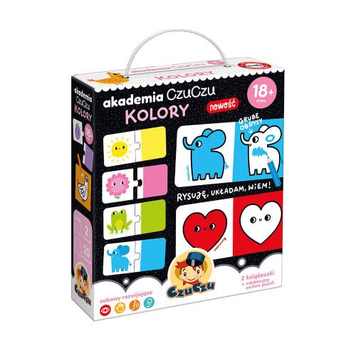 CzuCzu Akademia Kolory 2 książeczki + edukacyjny zestaw puzzli dla dzieci 18m+