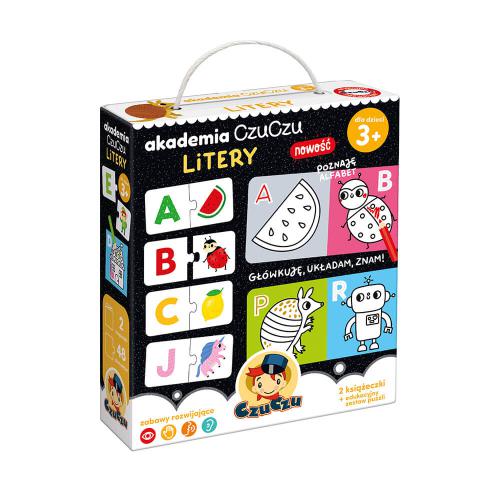 CzuCzu Akademia Litery 2 książeczki + edukacyjny zestaw puzzli dla dzieci 3+	