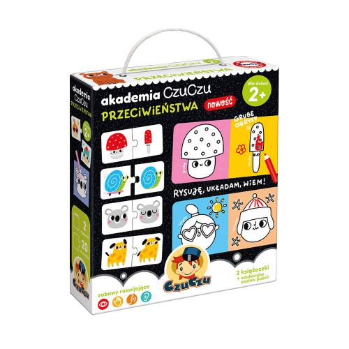 Zdjęcie produktu - CzuCzu Akademia Przeciwieństwa 2 książeczki + edukacyjny zestaw puzzli dla dzieci 2+	