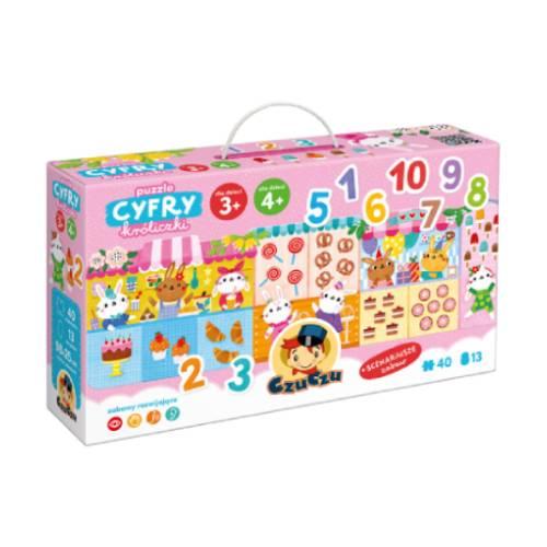 Zdjęcie produktu - CzuCzu Cyfry Puzzle Kr&oacute;liczki dla dzieci 3+ i 4+