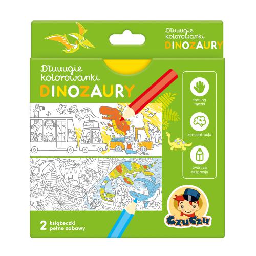 Zdjęcie produktu - CzuCzu Dłuuugie kolorowanki Dinozaury dla dzieci 4+