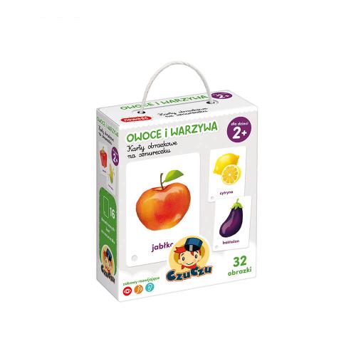 CzuCzu Karty obrazkowe na sznureczku. Owoce i warzywa dla dzieci 2+