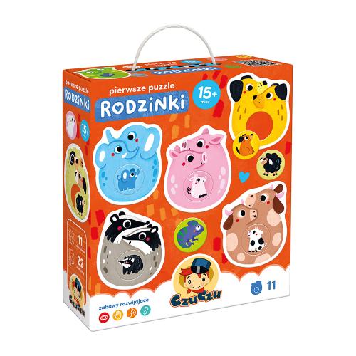 Zdjęcie produktu - CzuCzu Pierwsze puzzle Rodzinki 15m+ 11 układanek, 22 elementy