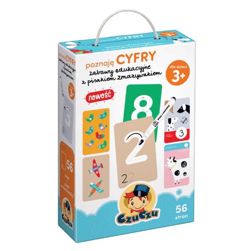 Zdjęcie produktu - CzuCzu Poznaję cyfry. Zestaw edukacyjny z pisakiem zmazywakiem 3+