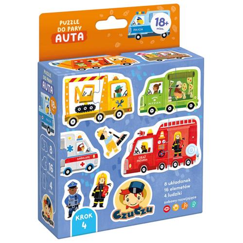 Zdjęcie produktu - CzuCzu Puzzle do pary Auta 18m+, 16 element&oacute;w