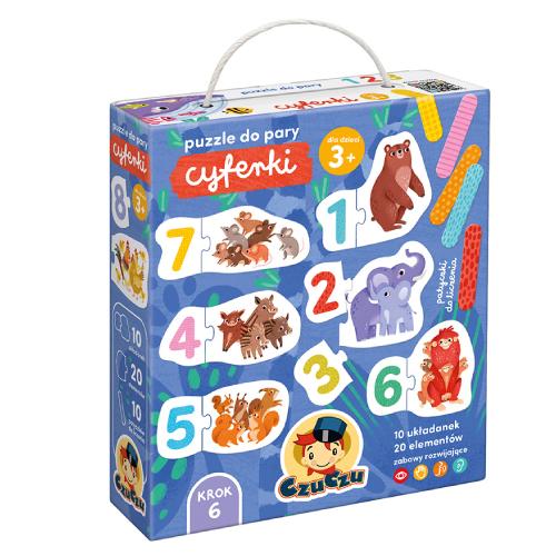 Zdjęcie produktu - CzuCzu Puzzle do pary Cyferki 3+, 20 element&oacute;w