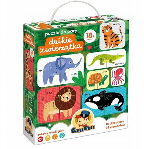 Zdjęcie produktu - CzuCzu Puzzle do pary Dzikie zwierzątka, 36 element&oacute;w