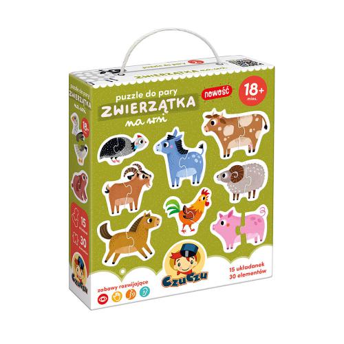 Zdjęcie produktu - CzuCzu Puzzle do pary. Zwierzątka na wsi dla dzieci 18m+
