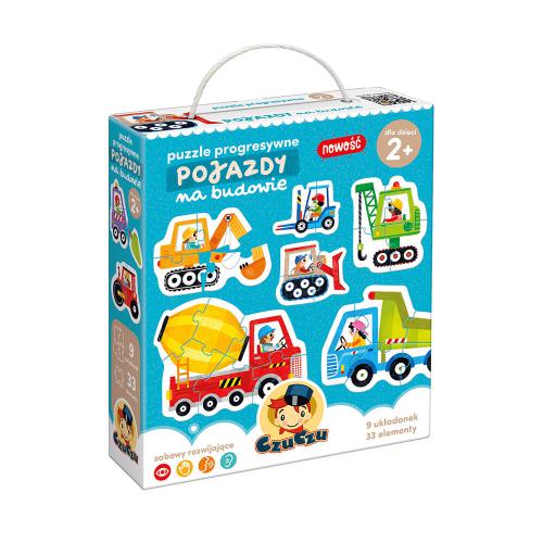 CzuCzu Puzzle progresywne. Pojazdy na budowie 2+
