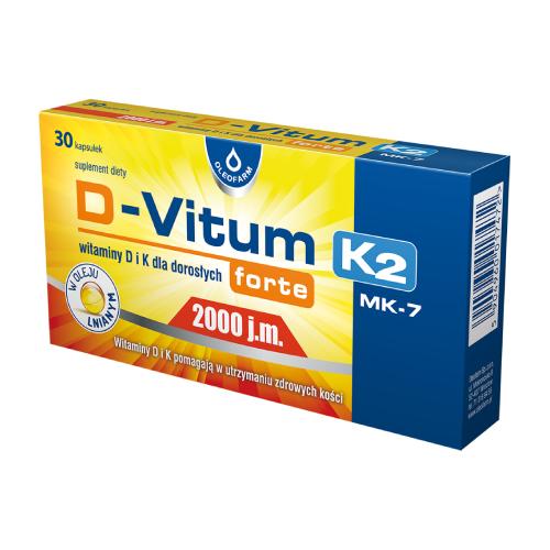 Zdjęcie produktu - D-Vitum forte 2000 j.m. K2, 30 kaps.