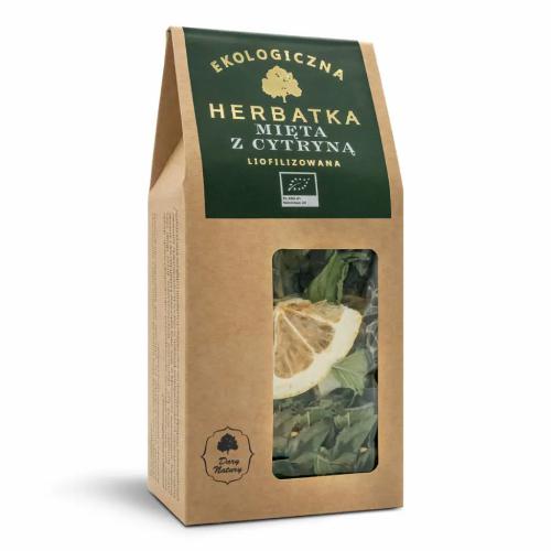 Zdjęcie produktu - DARY NATURY Herbatka Mięta z cytryną Liofilizowana Eko, 25g KR&Oacute;TKA DATA 02.10.2026
