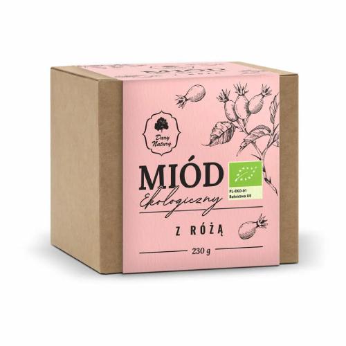 Zdjęcie produktu - DARY NATURY Mi&oacute;d z r&oacute;żą, 230g