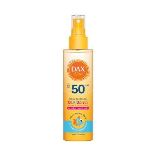 Zdjęcie produktu - Dax Sun Spray ochronny dla dzieci na mokrą i suchą sk&oacute;rę SPF 50, 150 ml