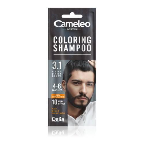 Zdjęcie produktu - DELIA COSMETICS MEN Szampon Koloryzujący 3.1 Bardzo ciemny brąz, 15 ml
