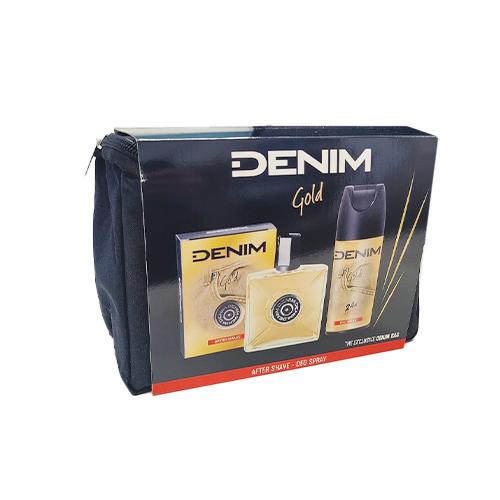 Zdjęcie produktu - DENIM Gold Zestaw dla mężczyzn (Woda po goleniu, 100ml + Dezodorant spray, 150ml)