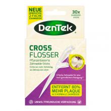 Zdjęcie produktu - DENTEK Wykałaczki z nicią dentystyczną Eco Cross Flosser, 30szt.