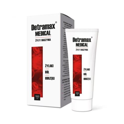 Zdjęcie produktu - Detramax Medical Żyły i Naczynia Żel na żylaki i obrzęki, 100 ml