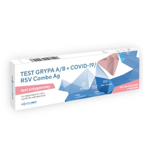 DIATHER Grypa A+B/COVID-19/RSV Combo Ag, 1 test