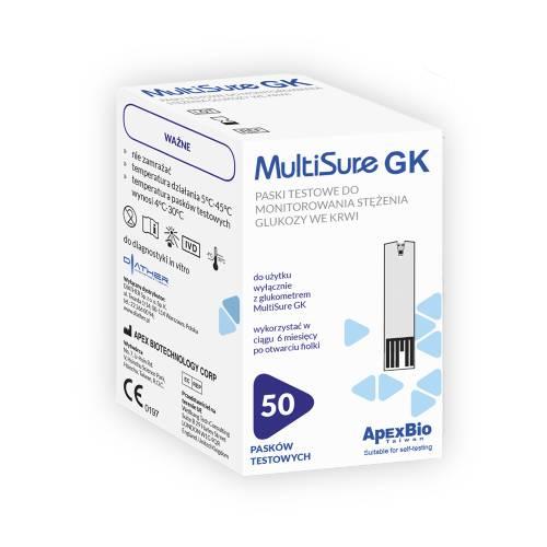 Zdjęcie produktu - DIATHER MultiSure GK Paski testowe do monitorowania stężenia glukozy we krwi, 50szt.