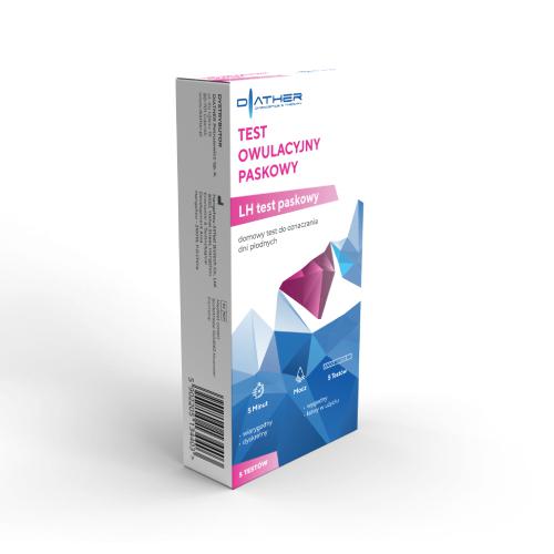 Zdjęcie produktu - DIATHER Test owulacyjny paskowy, 5 test&oacute;w