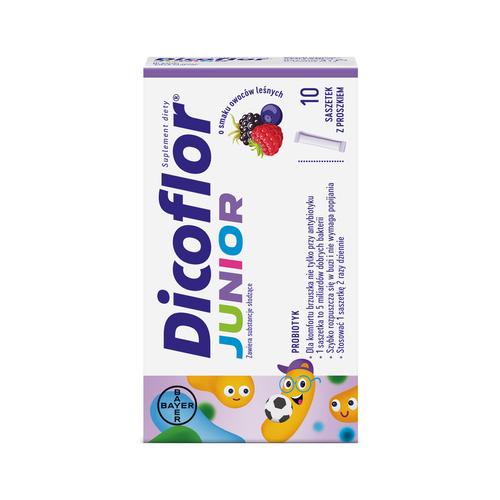 Dicoflor Junior, 10 sasz. - probiotyk dla dzieci w trakcie i po antybiotykoterapii