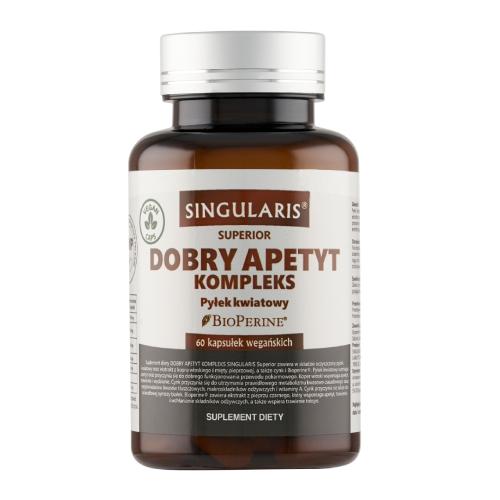 Zdjęcie produktu - SINGULARIS Superior Dobry apetyt kompleks pyłek kwiatowy BioPerine, 60kaps.