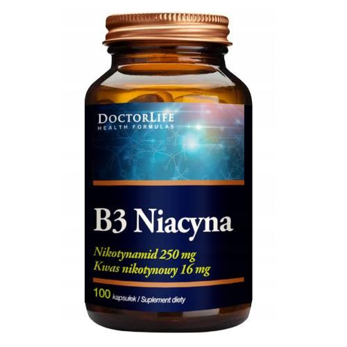 Zdjęcie produktu - Doctor Life B3 Niacyna 500mg, 100 kapsułek
