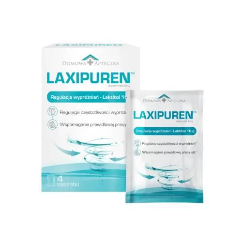 Zdjęcie produktu - Domowa Apteczka Laxipuren Regulacja wypr&oacute;źnień, 4 sasz. x 10 g