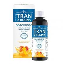 Zdjęcie produktu - DOMOWA APTECZKA Tran z rekina o smaku mango-brzoskwinia emulsja, 250ml (nowa formuła)