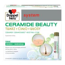 Zdjęcie produktu - Doppelherz System Ceramide Beauty płyn, 30 ampułek po 25 ml - zawiera ceramidy, kolagen i biotynę