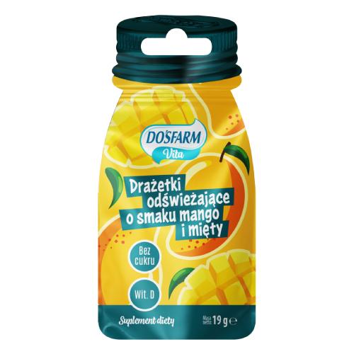 Zdjęcie produktu - Dosfarm Vita Drażetki odświeżające o smaku mango i mięty, 19 g