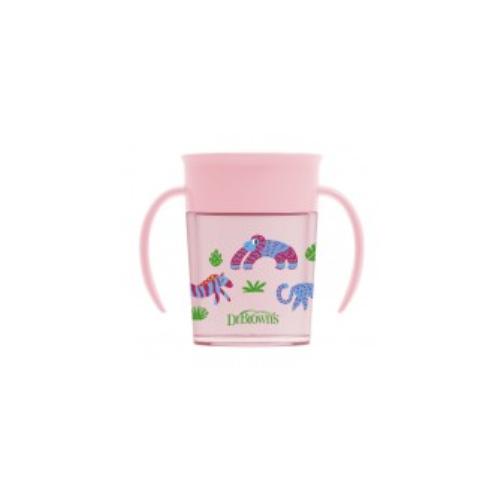 Zdjęcie produktu - Dr Brown's Kubek Niekapek 360&deg; 200ml 6m+ R&oacute;żowy