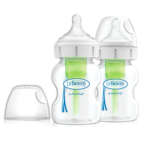 Zdjęcie produktu - Dr Brown's Options+ Butelka antykolkowa z szeroką szyjką 0m+ 150ml 2szt.