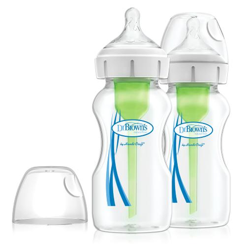 Zdjęcie produktu - Dr Brown's Options+ Butelka antykolkowa z szeroką szyjką 0m+ 270ml 2szt.	