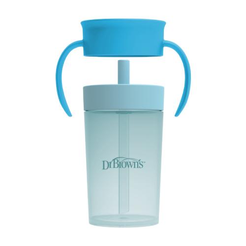 Zdjęcie produktu - Dr Brown's Kubek ze słomką i niekapek 360&deg; z uchwytami do nauki picia 9m+ 300ml