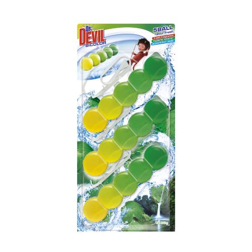 Zdjęcie produktu - Dr. DEVIL Zawieszka do WC 5BALL Natur Fresh, 3x35g