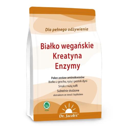 Zdjęcie produktu - Dr. Jacob's Białko wegańskie Kreatyna Enzymy, 1 kg