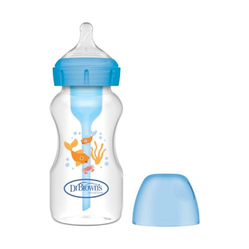 Zdjęcie produktu - Dr Brown's Butelka antykolkowa Options+ szeroka szyjka 0m+ Morski 270ml