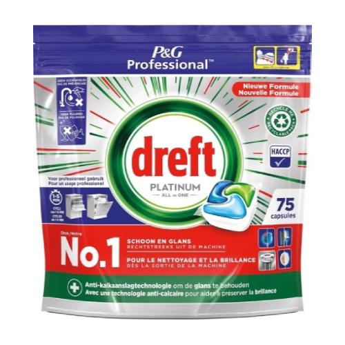 Zdjęcie produktu - DREFT Platinum All in One Kapsułki do zmywarki Regular, 75szt.