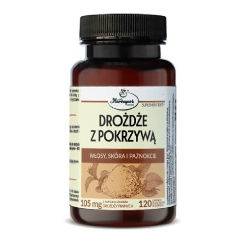 Zdjęcie produktu - Drożdże z pokrzywą, 120 kaps.