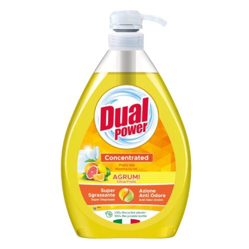 Zdjęcie produktu - DUAL POWER Skoncentrowany płyn do mycia naczyń Owoce cytrusowe, 1000 ml