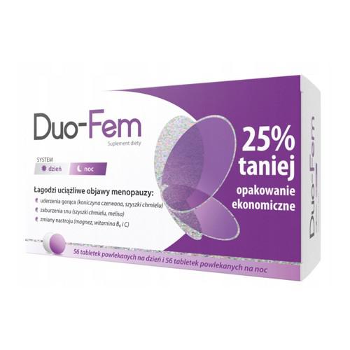 Zdjęcie produktu - DUO-FeM dla kobiet w okresie menopauzy, 56 tabl. na dzień + 56 tabl. na noc