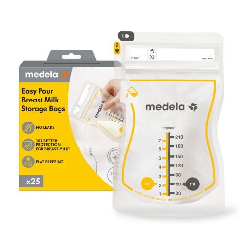 Miniaturka artykułu - Medela Easy Pour Woreczki do przechowywania pokarmu, 25 szt.