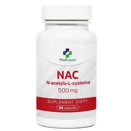 Zdjęcie produktu - MedFuture NAC N-acetylo-L-cysteina 500mg, 60kaps.