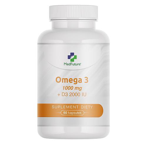 Miniaturka artykułu - MedFuture Omega 3 1000 mg + D3 2000 IU, 60 kapsułek