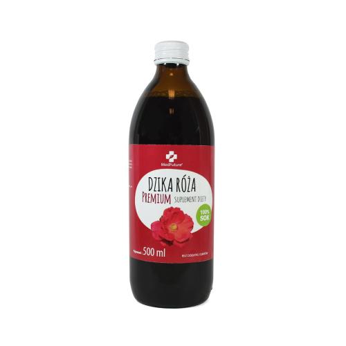 Miniaturka artykułu - MedFuture Sok Dzika r&oacute;ża Premium, 500ml